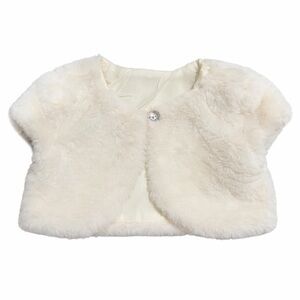 Nanette Kids Cream Faux Fur Bolero Size 5